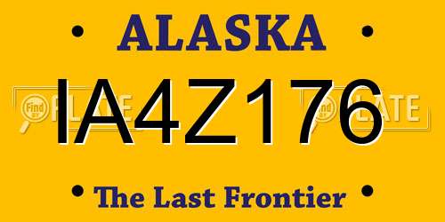 IA4Z176 Alaska License Plate