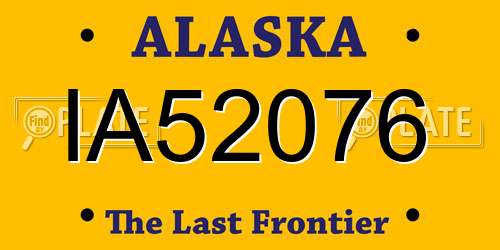 IA52076 Alaska License Plate