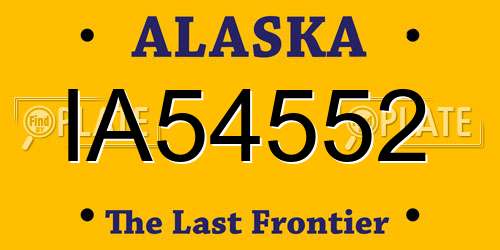IA54552 Alaska License Plate