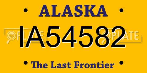 IA54582 Alaska License Plate