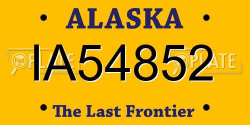 IA54852 Alaska License Plate