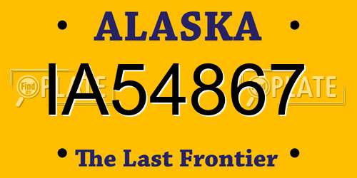 IA54867 Alaska License Plate