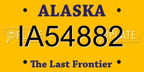 IA54882 Alaska License Plate
