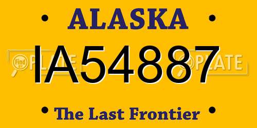IA54887 Alaska License Plate