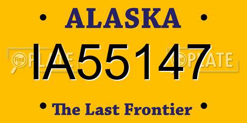 IA55147 Alaska License Plate