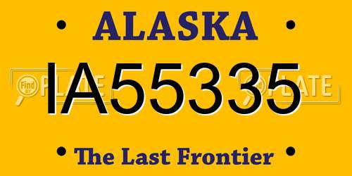 IA55335 Alaska License Plate