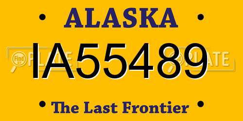 IA55489 Alaska License Plate