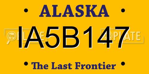 IA5B147 Alaska License Plate