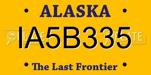 IA5B335 Alaska License Plate