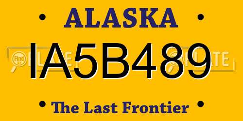 IA5B489 Alaska License Plate