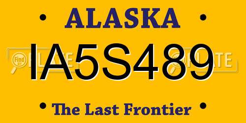 IA5S489 Alaska License Plate