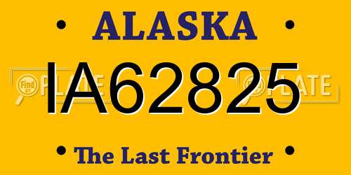 IA62825 Alaska License Plate