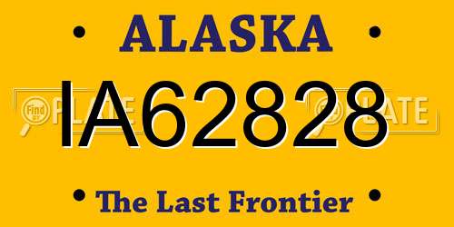 IA62828 Alaska License Plate