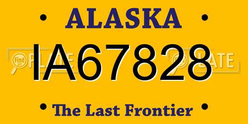 IA67828 Alaska License Plate