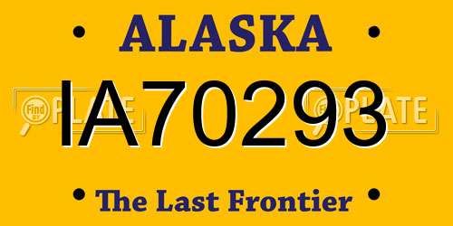 IA70293 Alaska License Plate