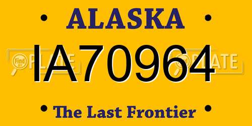 IA70964 Alaska License Plate