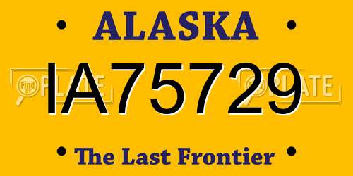 IA75729 Alaska License Plate