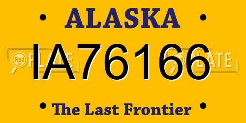 IA76166 Alaska License Plate