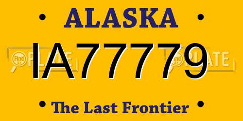 IA77779 Alaska License Plate