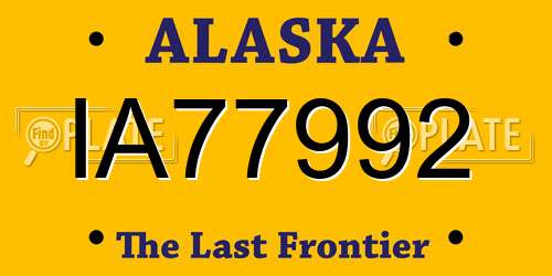 IA77992 Alaska License Plate