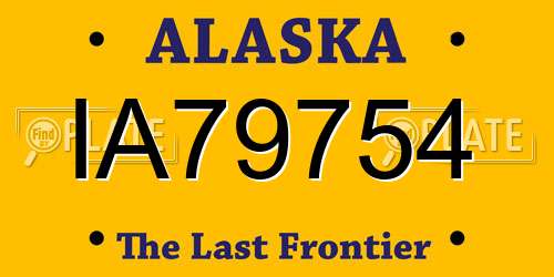 IA79754 Alaska License Plate