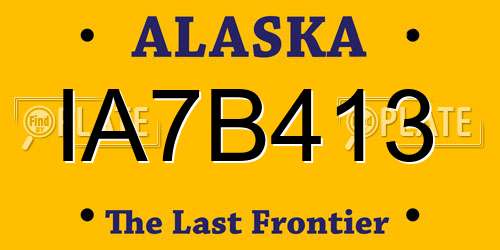 IA7B413 Alaska License Plate