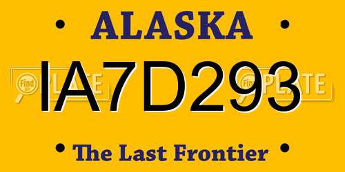IA7D293 Alaska License Plate