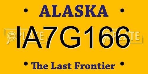 IA7G166 Alaska License Plate