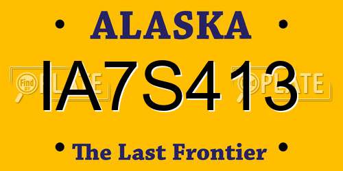 IA7S413 Alaska License Plate