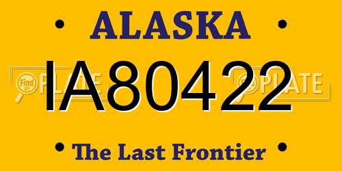 IA80422 Alaska License Plate