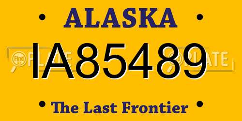 IA85489 Alaska License Plate