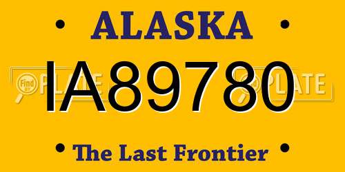 IA89780 Alaska License Plate