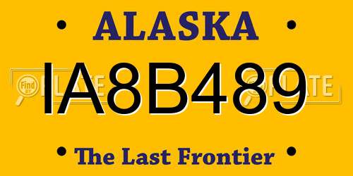 IA8B489 Alaska License Plate