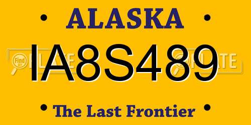 IA8S489 Alaska License Plate