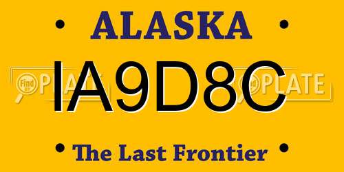 IA9D8C Alaska License Plate