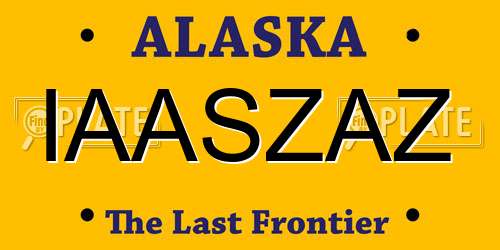 IAASZAZ Alaska License Plate