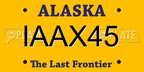 IAAX45 Alaska License Plate