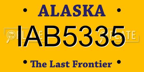 IAB5335 Alaska License Plate