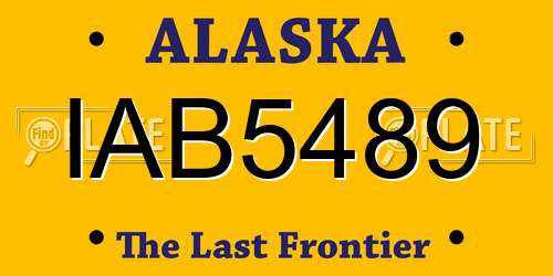 IAB5489 Alaska License Plate