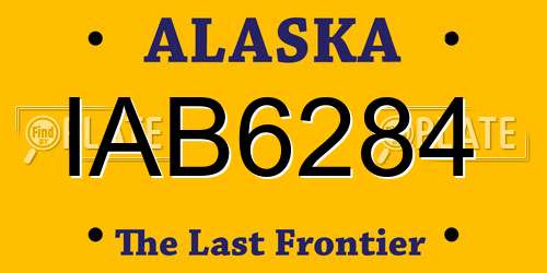 IAB6284 Alaska License Plate