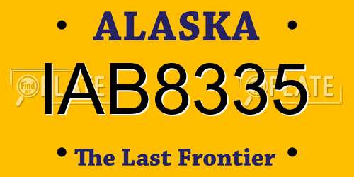 IAB8335 Alaska License Plate