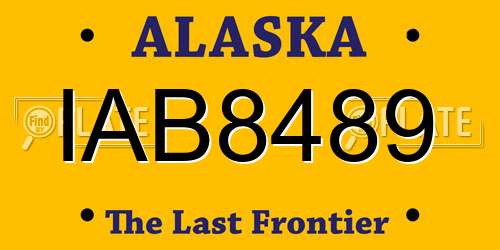IAB8489 Alaska License Plate
