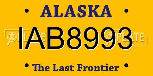 IAB8993 Alaska License Plate