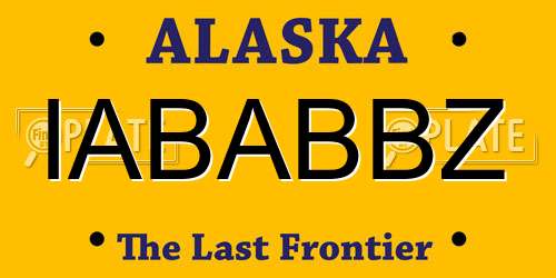 IABABBZ Alaska License Plate