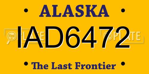 IAD6472 Alaska License Plate