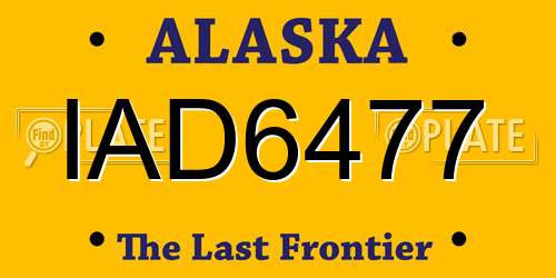 IAD6477 Alaska License Plate