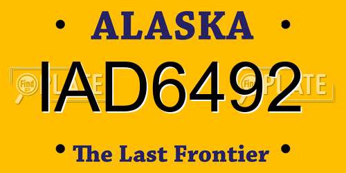 IAD6492 Alaska License Plate