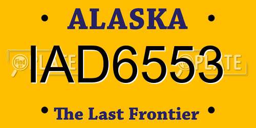 IAD6553 Alaska License Plate