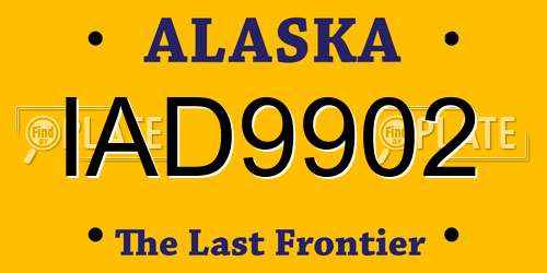 IAD9902 Alaska License Plate
