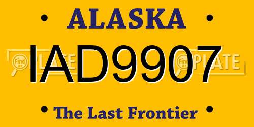 IAD9907 Alaska License Plate